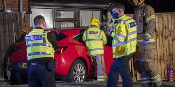 Conservatory damaged as car crashes through garden fence in Swindon