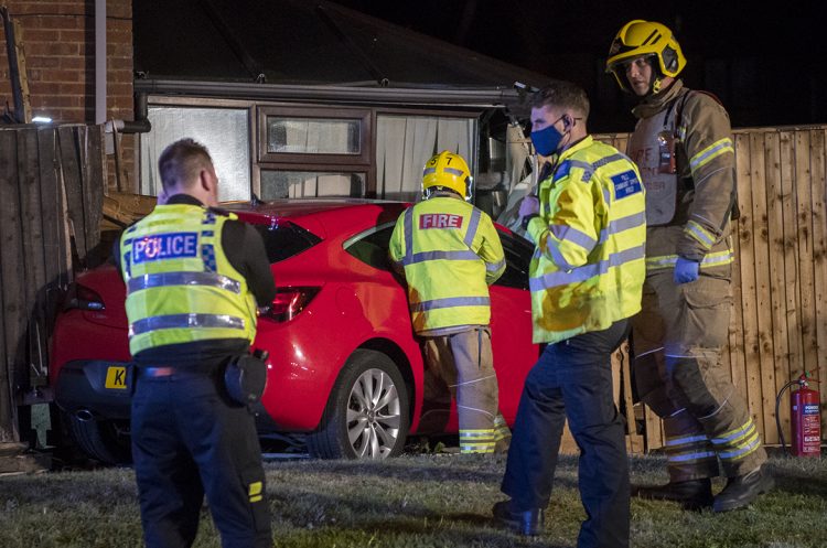 Conservatory damaged as car crashes through garden fence in Swindon