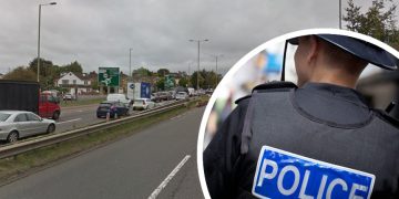 Woman arrested after toddler found in nappy and one sock on A40 near Oxford