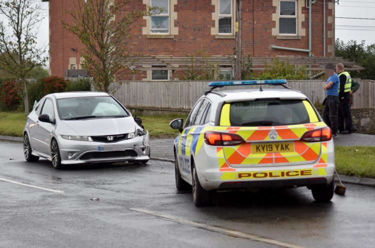 Delays as police direct traffic around two-vehicle collision near Trowbridge