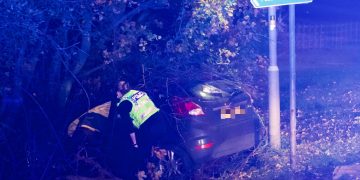 Two injured as car leaves main road and collides with trees in Calne
