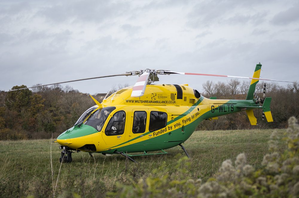 Wiltshire Air Ambulance lands for serious medical emergency in Corsham