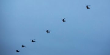 Huge army training exercise sees dozens of helicopters in skies over Wiltshire
