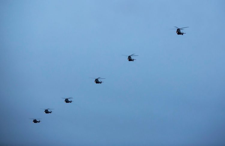 Huge army training exercise sees dozens of helicopters in skies over Wiltshire