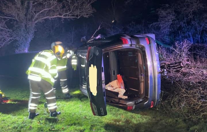 Air ambulance lands for crash involving overturned car near Royal Wootton Bassett