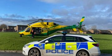Wiltshire Air Ambulance lands for cyclist struck by a car in Royal Wootton Bassett