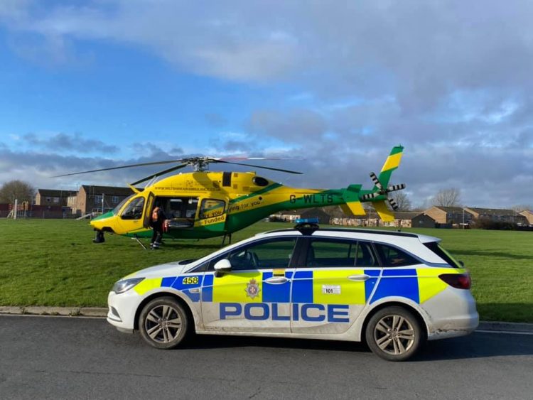 Wiltshire Air Ambulance lands for cyclist struck by a car in Royal Wootton Bassett