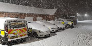 Police warn people ‘not to attempt journeys unless absolutely necessary’ after snowfall