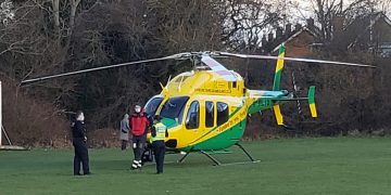 Wiltshire Air Ambulance lands in North Swindon for serious medical emergency