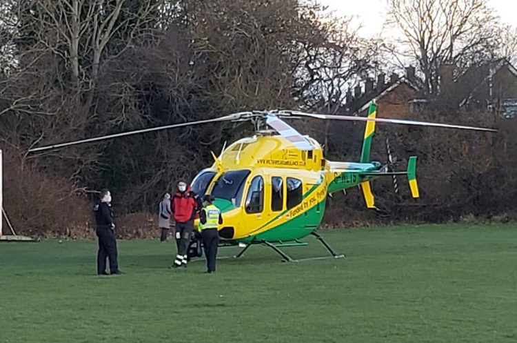 Wiltshire Air Ambulance lands in North Swindon for serious medical emergency