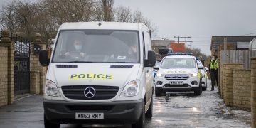 Crime scene in place after five men arrested in serious incident on traveller site