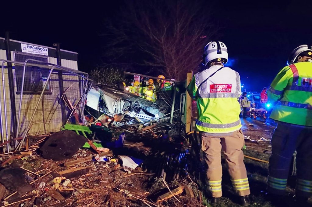 Emergency services work to free casualty from wreckage in Royal Wootton Bassett