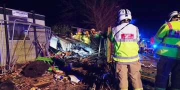 Emergency services work to free casualty from wreckage in Royal Wootton Bassett
