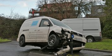 OH BOLLARDS: Driver manages to park van on bollard in traffic-calming zone