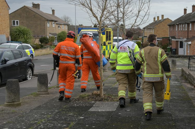 Large emergency services response to serious medical incident in Trowbridge