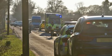 Road closed near Trowbridge after serious collision – air ambulance on scene