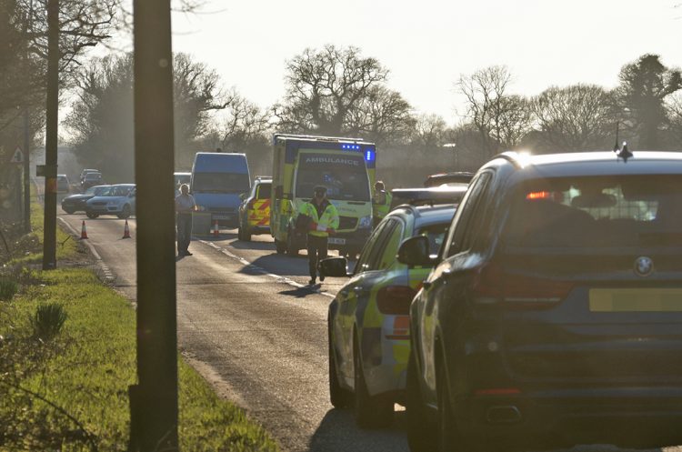 Road closed near Trowbridge after serious collision – air ambulance on scene