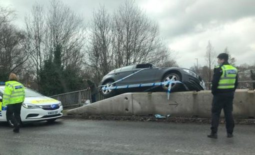 Driver miraculously uninjured after crashing onto A36 barrier in Salisbury