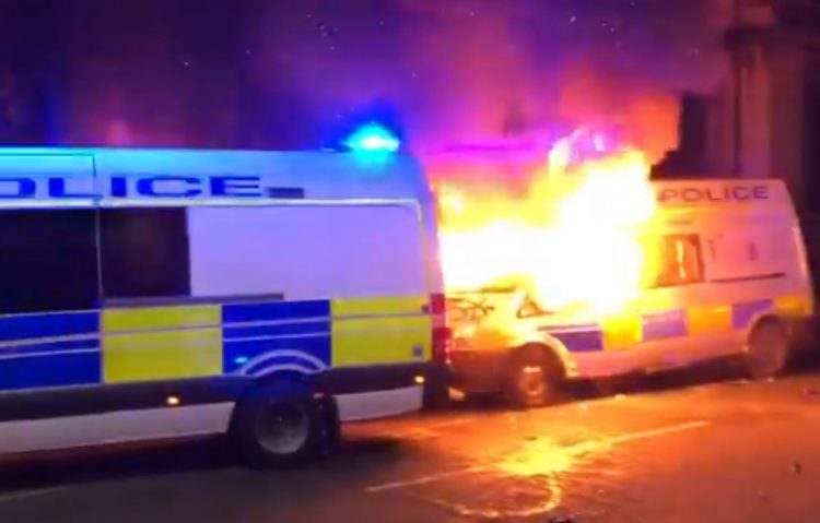 Several police officers seriously injured as violence erupts at Bristol protest