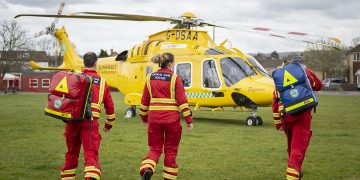 Dorset and Somerset Air Ambulance lands in Chippenham for emergency
