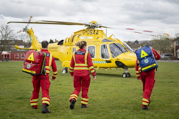 Dorset and Somerset Air Ambulance lands in Chippenham for emergency