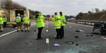 Wiltshire Air Ambulance lands for serious collision on M4 near Swindon