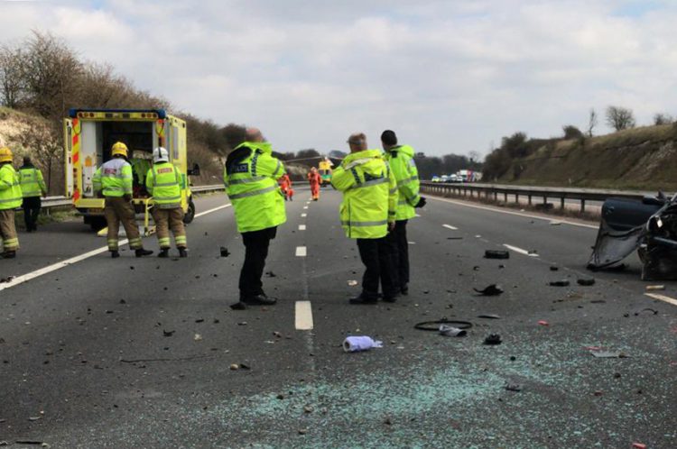 Wiltshire Air Ambulance lands for serious collision on M4 near Swindon