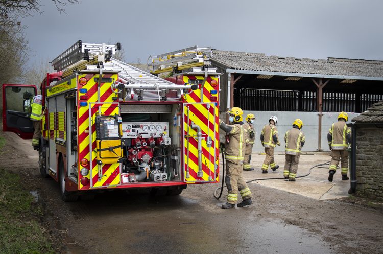Firefighters rescue farm animals from burning barn near Malmesbury