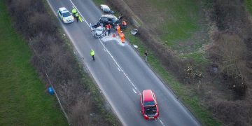 A350 closed both directions as air ambulance lands for three-vehicle crash