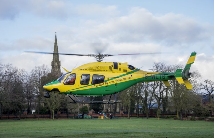Wiltshire Air Ambulance lands for serious incident in Swindon street