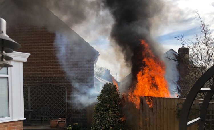 Firefighters extinguish garden shed blaze in Royal Wootton Bassett