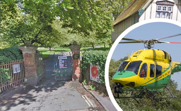 Man rushed to hospital after falling off scaffolding in Swindon park