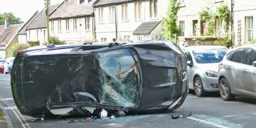 Bradford on Avon road blocked after car overturns in morning crash