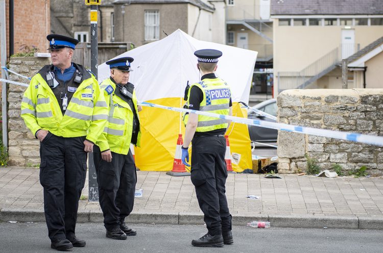 Gory crime scene pictured as four stabbing suspects bailed by Wiltshire Police