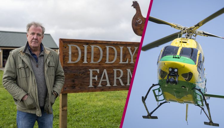 Two air ambulances land at Jeremy Clarkson’s Diddly Squat Farm Shop