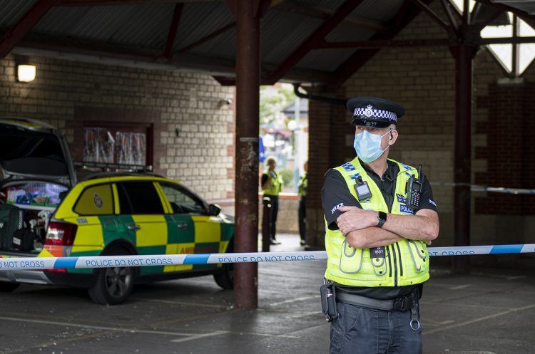 Crime scene after man’s body found in Chippenham car park toilets