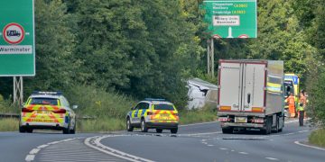 Rental van driver, 60s, dies after vehicle overturns on A36 near Warminster