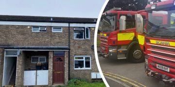 Picture show fire damage inside Chippenham flat after kitchen blaze extinguished