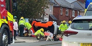 Swindon road closed after ‘car overturns’ – emergency services on scene
