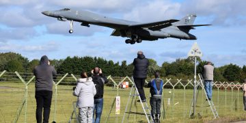 US Air Force B-1B Lancers arrive at RAF Fairford on Wiltshire-Gloucestershire border