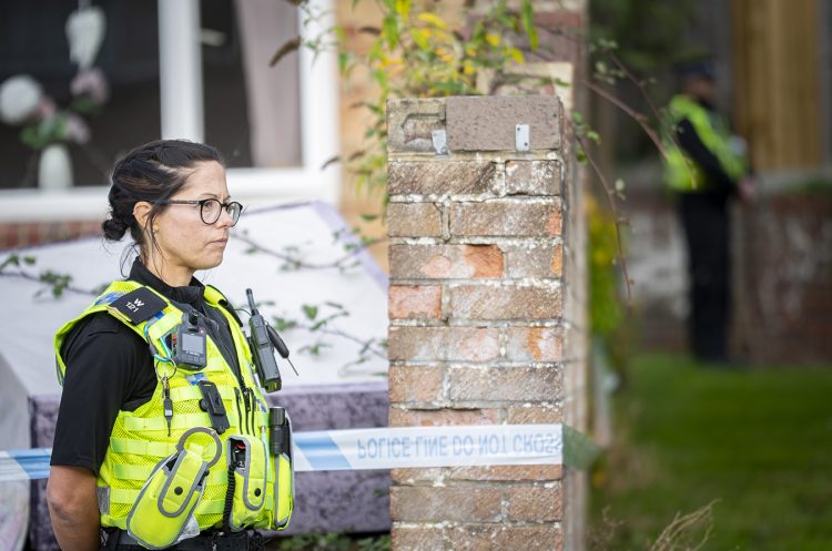Crime scene in place after shooting at residential address in Swindon