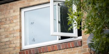 Crime scene in place after shooting at residential address in Swindon