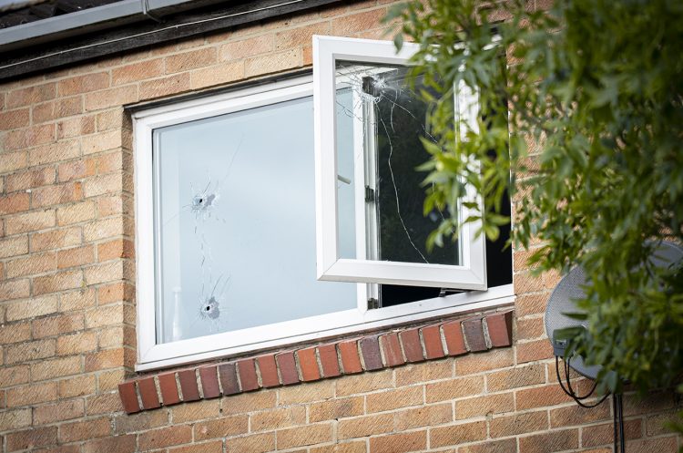 Crime scene in place after shooting at residential address in Swindon