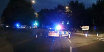 Great Western Way closed both ways after collision involving car and motorbike