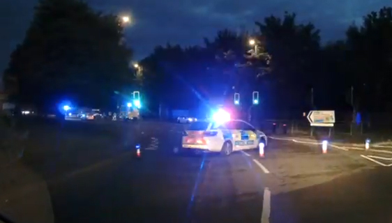 Great Western Way closed both ways after collision involving car and motorbike