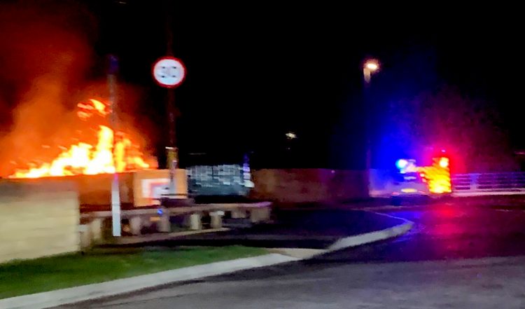 Malmesbury road closed as firefighters attend blaze close to new Aldi store