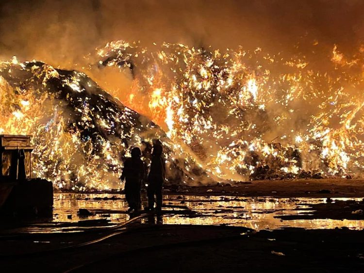 Flames engulf Wiltshire recycling centre with dozens of firefighters on scene