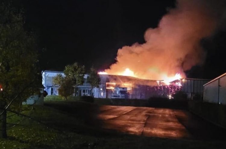 50 firefighters battle industrial unit blaze at Wiltshire business park