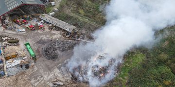 Huge fire at Wiltshire recycling plant may have been caused by batteries