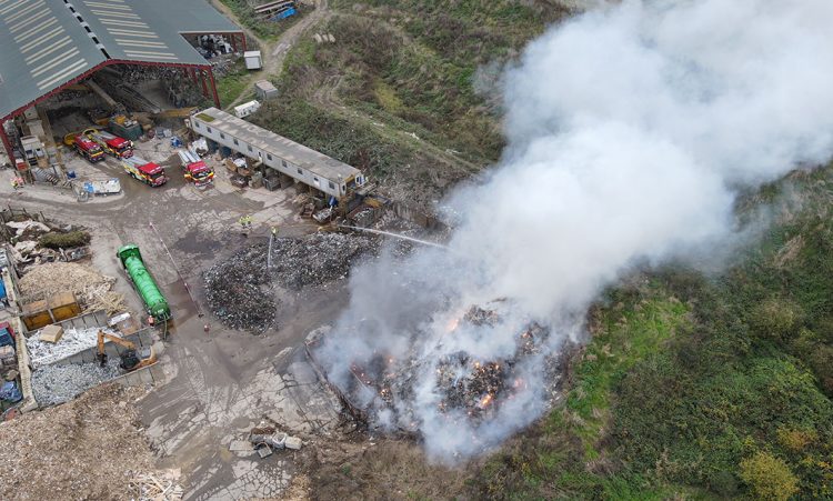 Huge fire at Wiltshire recycling plant may have been caused by batteries